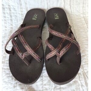 Teva Mush Olowahu Granola Beach Boho Travel Flip-Flop Sandals Brown Strappy  10